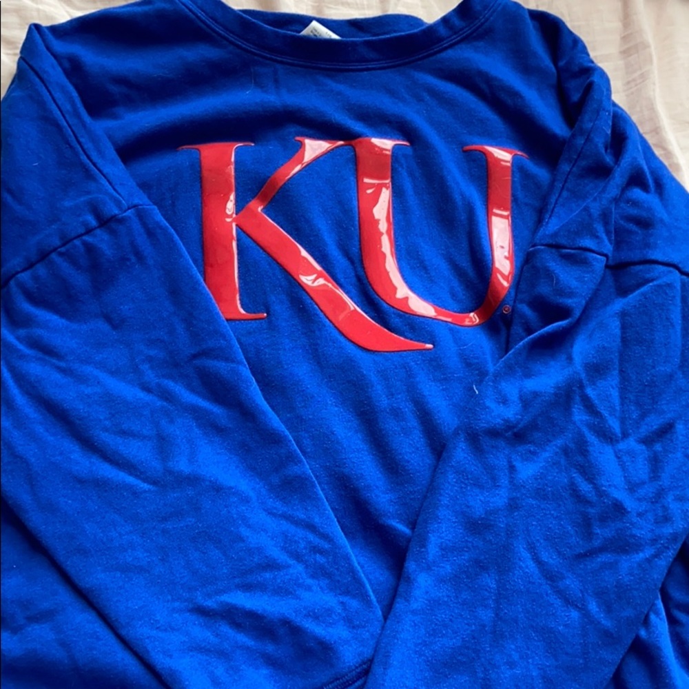 KU PINK long sleeve hoodie